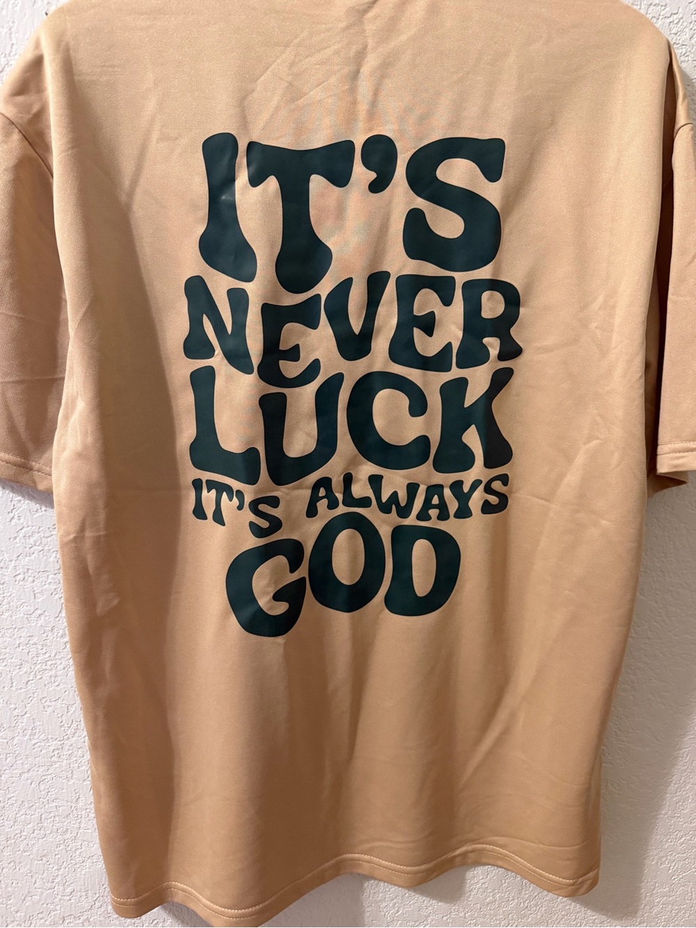 NFINITY Short Sleeve Tee - Beige with Dark Green Graphic